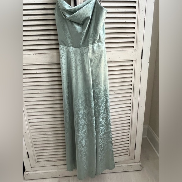 David’s Bridal | Sea Salt Green Jacquard Dress - Picture 7 of 7